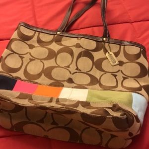 Colourful coach shoulder bag